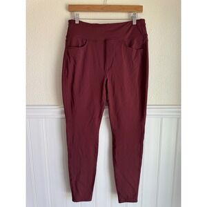 Women's Ankle-Length Cropped Pants in Deep Burgundy